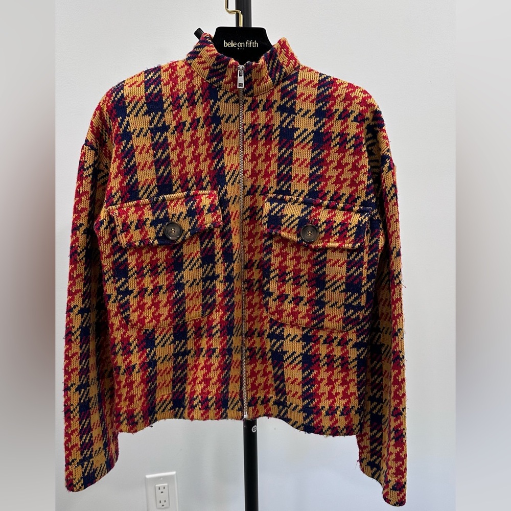 Zara Multicolor Plaid Bomber Jacket